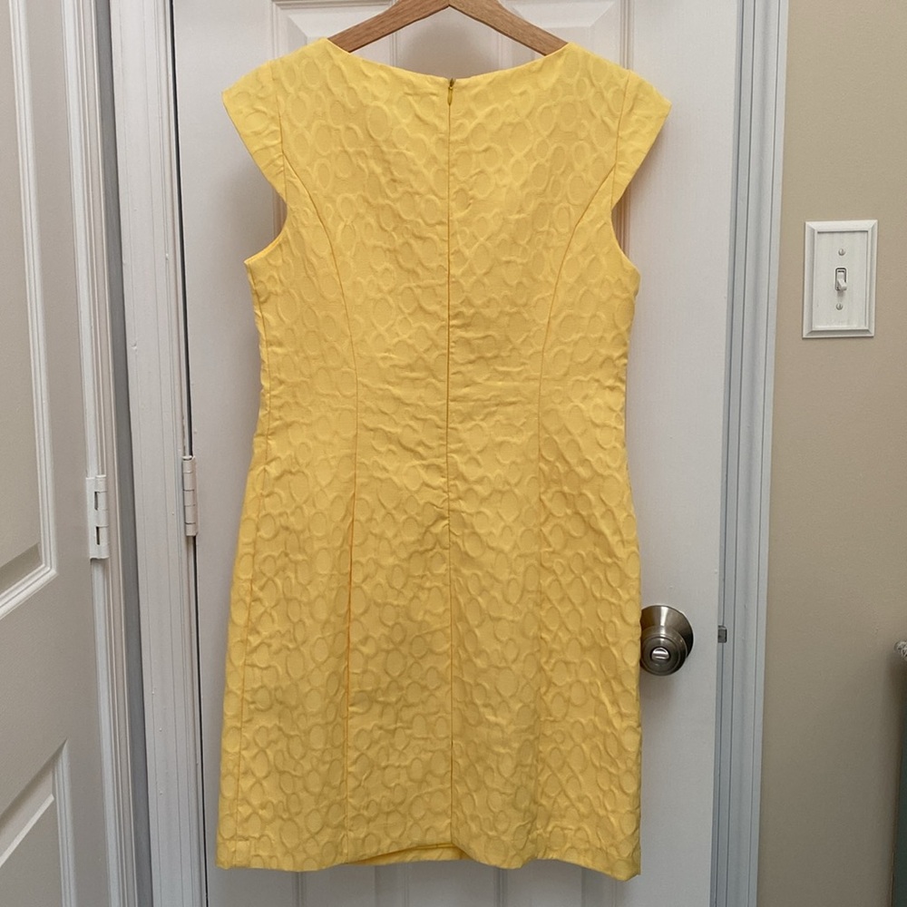 Dressbarn Yellow Petite Dress with Bow Detail and Cap Sleeves - Picture 2 of 11